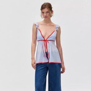 NWT Urban Outfitters Kimchi Blue Too Cute Flyaway Babydoll Top